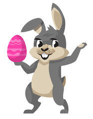 Smiling easter bunny. Cute animal in cartoon style.