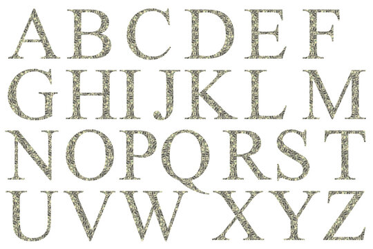alphabet of dollars