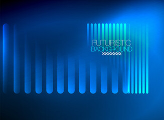 Bright neon color techno abstract background, shiny glowing neon lines in the dark background
