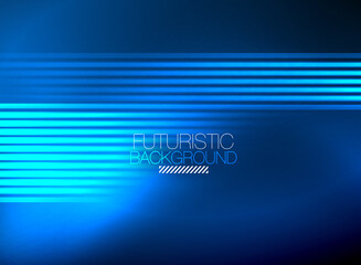 Bright neon color techno abstract background, shiny glowing neon lines in the dark background