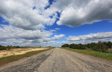 empty road under nice clouds