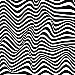 A black and white relief tunnel. Optical illusion. Vector illustration