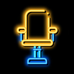 office chair neon light sign vector. Glowing bright icon office chair sign. transparent symbol illustration
