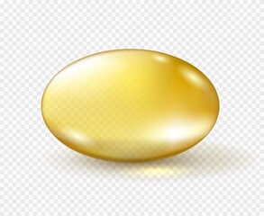 Oil capsule on transparent background