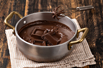 Liquid chocolate cream.