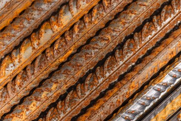 Corroded steel material closeup photo