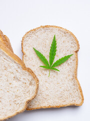 Healthy bread made from cannabis leaves