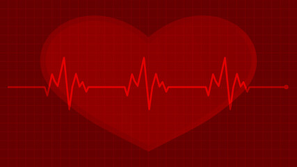 Heartbeat diagram, heart rate chart, pulse vector stock illustration.