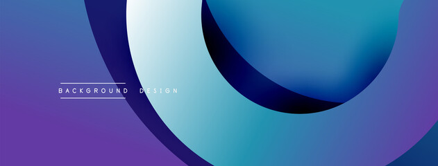 Abstract overlapping lines and circles geometric background with gradient colors