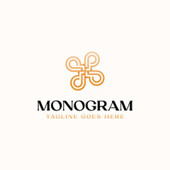 Letter P Monogram Flower Gradient Color Logo Template Vector Illustration In Isolated White Background