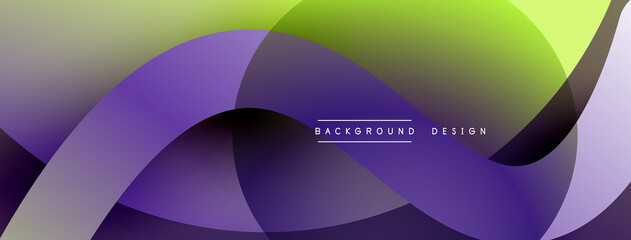 Abstract overlapping lines and circles geometric background with gradient colors