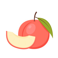 Peach vector. Peach heart vector. Peach on white background. Peach logo design.