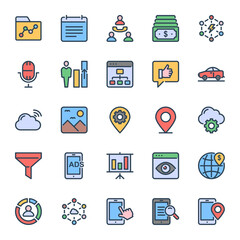 Filled outline icons for SEO & Web.
