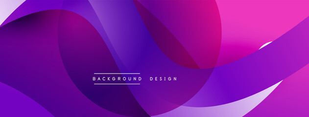 Abstract overlapping lines and circles geometric background with gradient colors