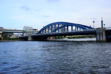 Fototapeta na wymiar Komagata-Bashi Bridge over Sumida-gawa river in Tokyo, Japan - 日本 東京都 駒形橋 隅田川 