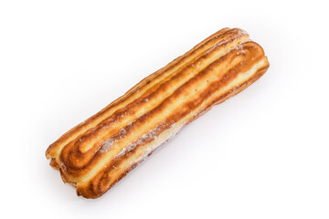 Whole Swiss roll on a white background