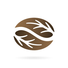 leaf coffee logo design template