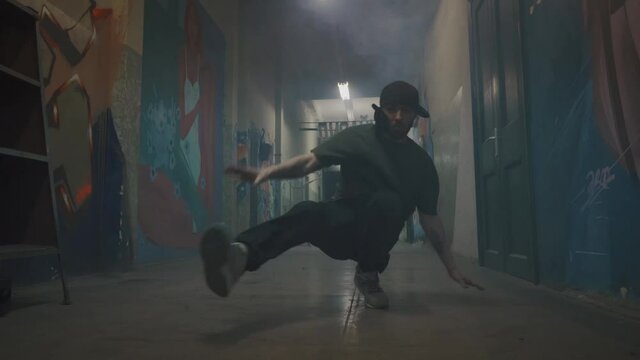 Man doing lower break dance