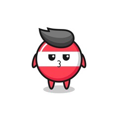 Fototapeta premium the bored expression of cute austria flag badge characters