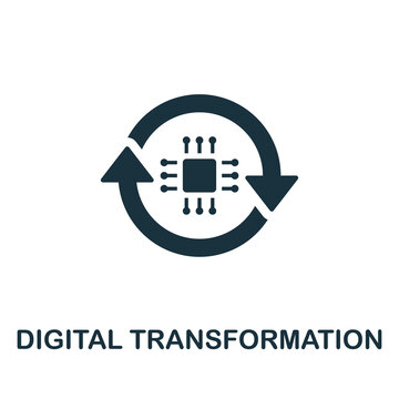 Digital Transformation icon. Simple creative element. Filled monochrome Digital Transformation icon for templates, infographics and banners