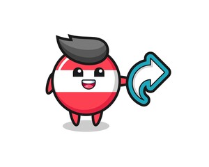 cute austria flag badge hold social media share symbol