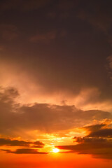Fototapeta na wymiar 空の風景(夕焼け) 夕日と夕焼けの空