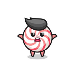 Fototapeta premium candy mascot character saying I do not know
