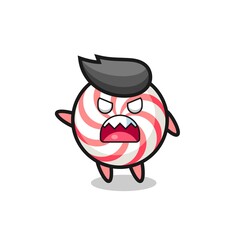 cute candy cartoon in a very angry pose