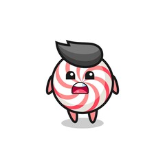 candy illustration with apologizing expression, saying I am sorry