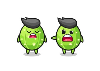 illustration of the argue between two cute cactus characters