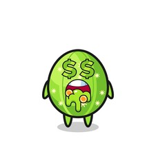 cactus character with an expression of crazy about money