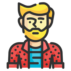 hipster fill outline icon