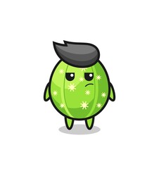 cute cactus character with suspicious expression