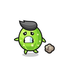 illustration of the cactus running in fear