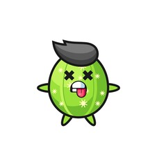 character of the cute cactus with dead pose