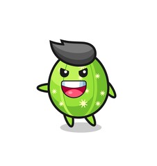 cactus cartoon with very excited pose