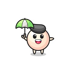 cute pearl illustration holding an umbrella
