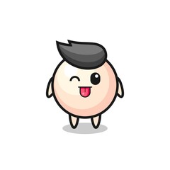 Obraz premium cute pearl character in sweet expression while sticking out her tongue