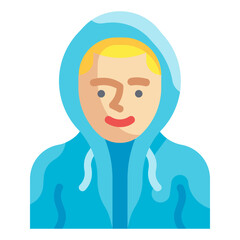 hooded flat icon