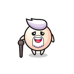 cute pearl grandpa is holding a stick