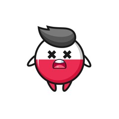 the dead poland flag badge mascot character