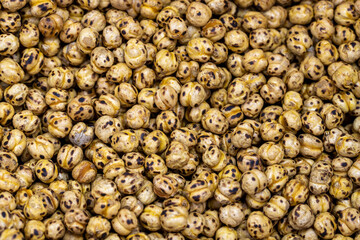Roasted chickpea. close up. Roasted chickpeas as background texture
