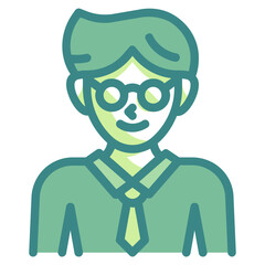 man green twotone line icon