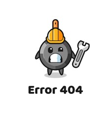 error 404 with the cute frying pan mascot