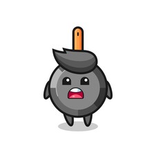 frying pan illustration with apologizing expression, saying I am sorry