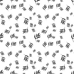 tropical leaf pattern. Black and white pattern