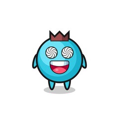 cute blueberry character with hypnotized eyes