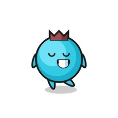 blueberry cartoon illustration with a shy expression