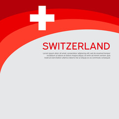 Abstract waving switzerland flag. Creative background for the design of patriotic swiss holiday cards. National poster. Cover, banner in national colors of switzerland. Vector illustration
