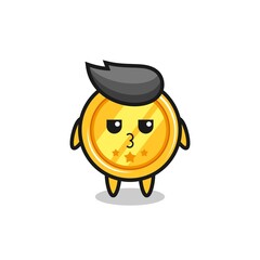 the bored expression of cute medal characters